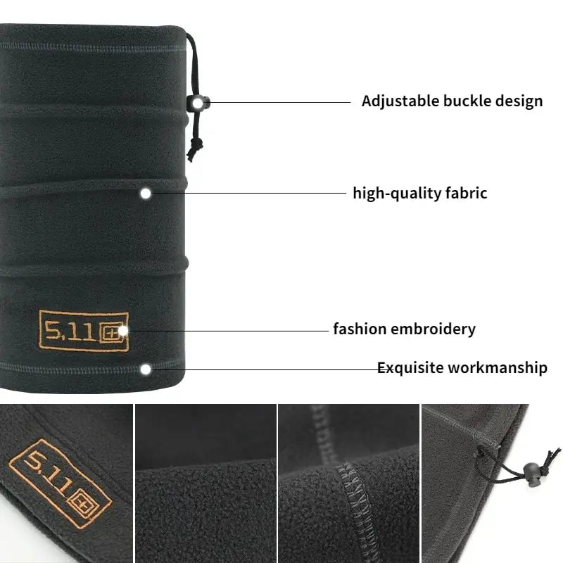 Conjunto de chapéu e cachecol militar tático de lã, capa térmica para cabeça, inverno