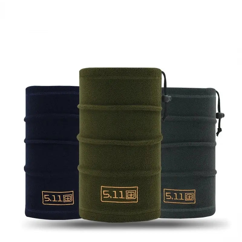 Conjunto de chapéu e cachecol militar tático de lã, capa térmica para cabeça, inverno