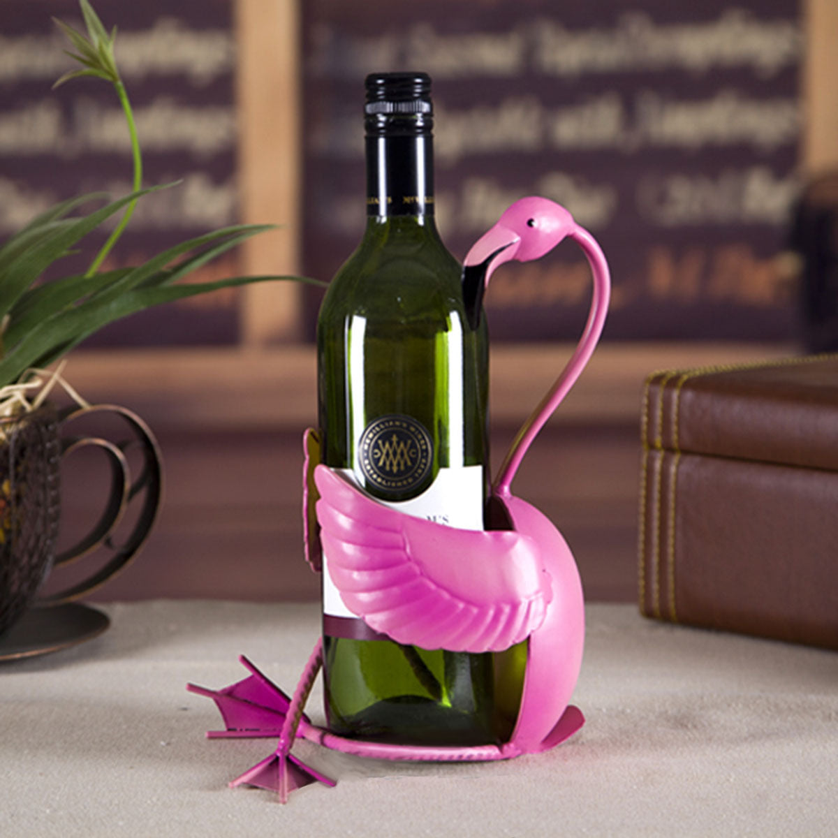 Flamingo wine rack wrought iron