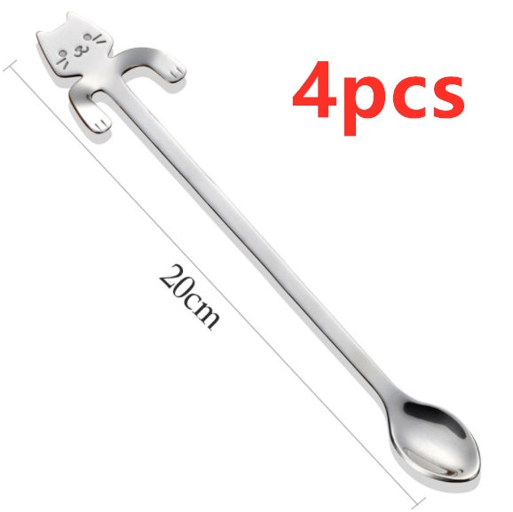 Coffee spoon, 304 creative stainless spoon, dessert spoon, cute cartoonhandle, hangingfeces coffee spoon