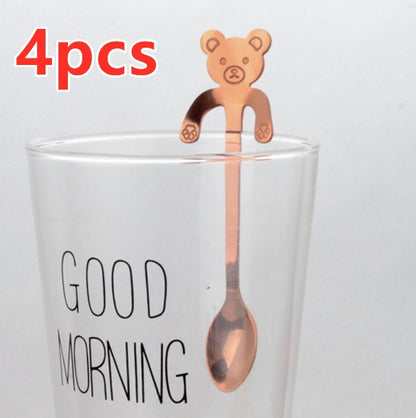 Coffee spoon, 304 creative stainless spoon, dessert spoon, cute cartoonhandle, hangingfeces coffee spoon