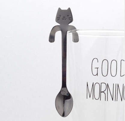 Coffee spoon, 304 creative stainless spoon, dessert spoon, cute cartoonhandle, hangingfeces coffee spoon