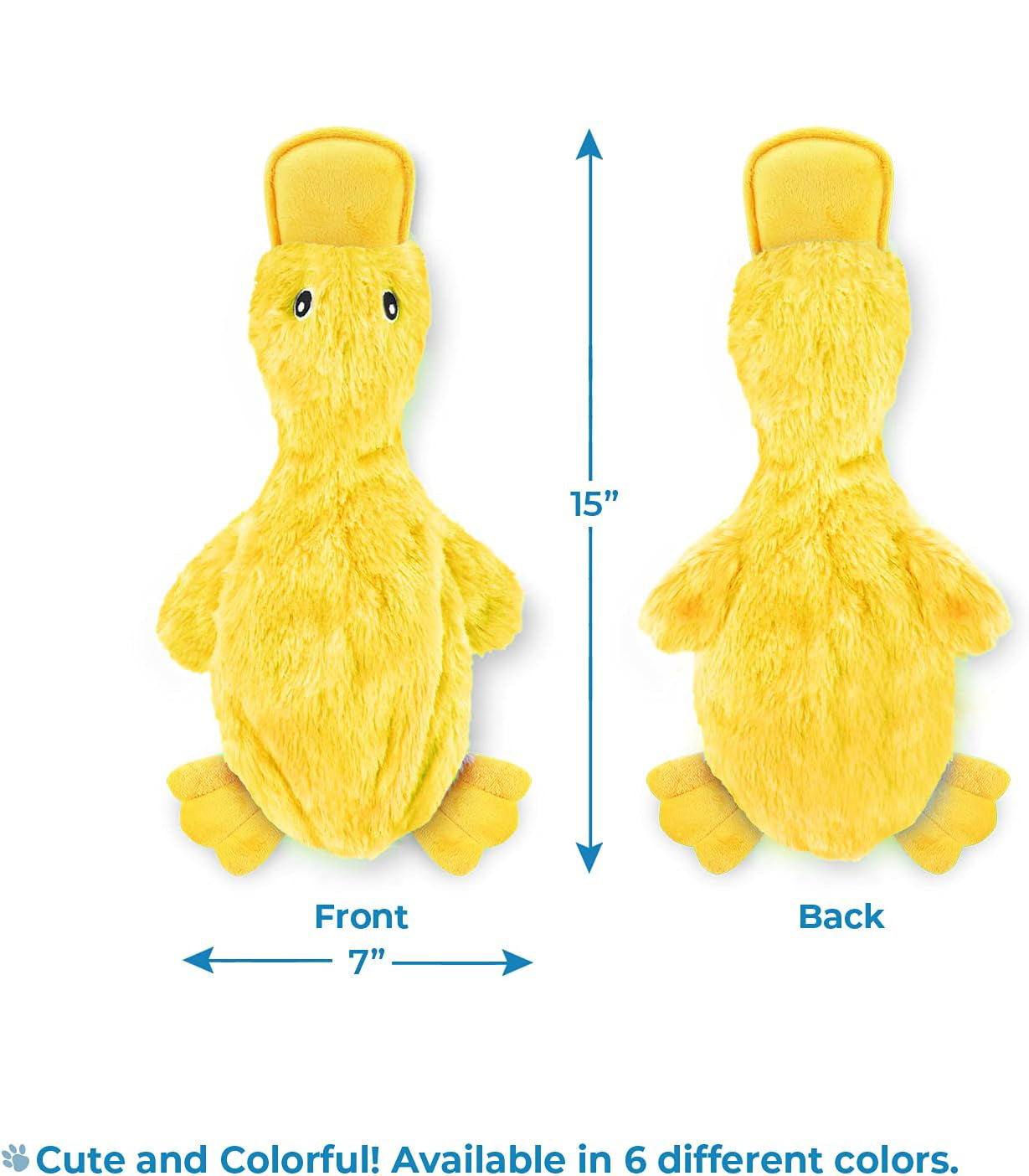 Best Pet Supplies Crinkle Dog Toy For Small Medium And Large Breeds Cute No Stuffing Duck With Soft Squeaker  Fun For Indoor Puppies And Senior Pups Plush No Mess Chew And Play