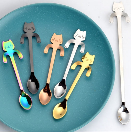 Coffee spoon, 304 creative stainless spoon, dessert spoon, cute cartoonhandle, hangingfeces coffee spoon