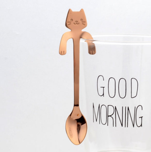 Coffee spoon, 304 creative stainless spoon, dessert spoon, cute cartoonhandle, hangingfeces coffee spoon