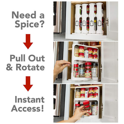 Rack de especiarias de camada dupla para cozinha multifuncional