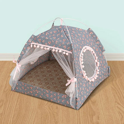 Cama de gato dobrável para gatos tenda casinha de cachorro