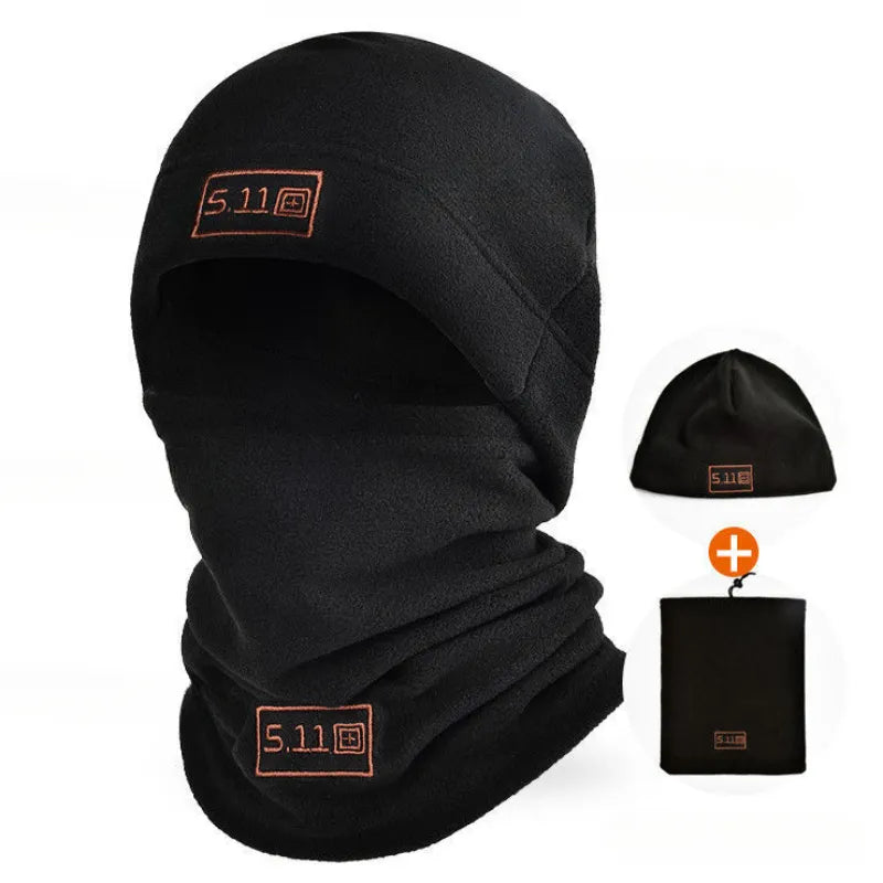 Tactical Military Fleece Hat&Scarf Set Thermal Head Cover Winter