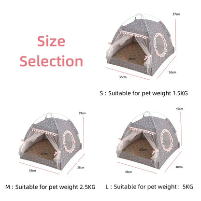 Cat Bed Foldable Cats Tent Dog House