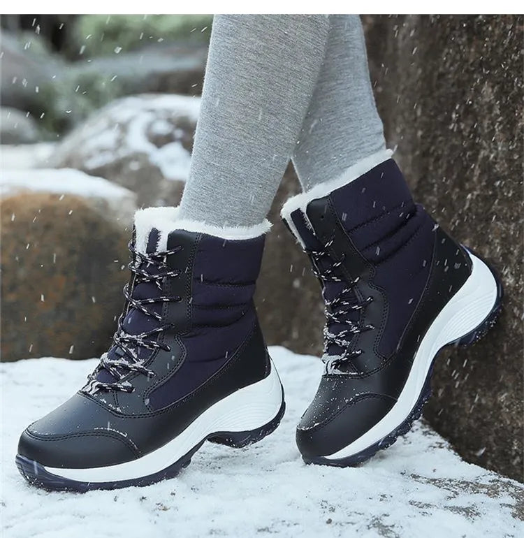 Sapatos de inverno botas impermeáveis ​​mulheres