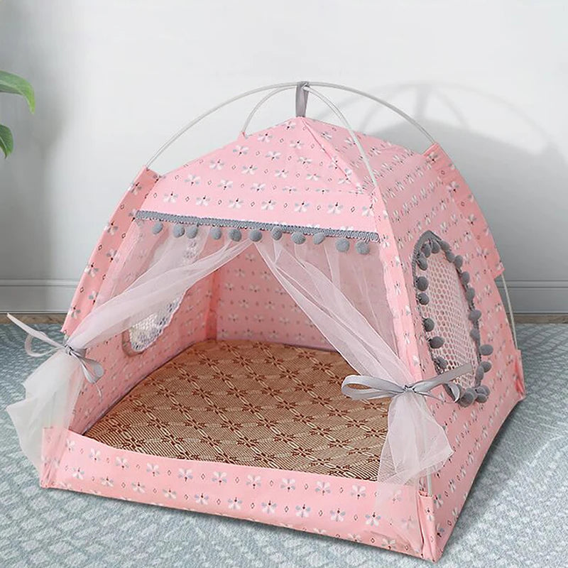 Cama de gato dobrável para gatos tenda casinha de cachorro