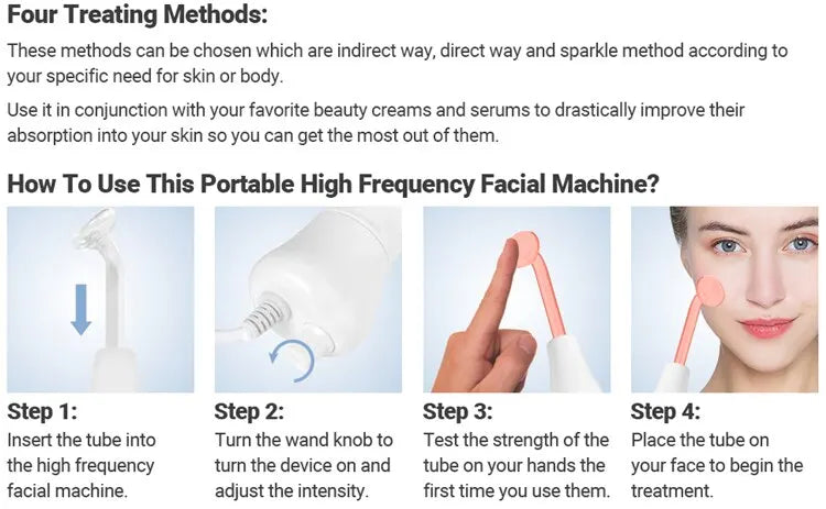 Portable Handheld High Frequency Skin Therapy