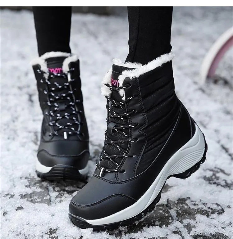 Sapatos de inverno botas impermeáveis ​​mulheres