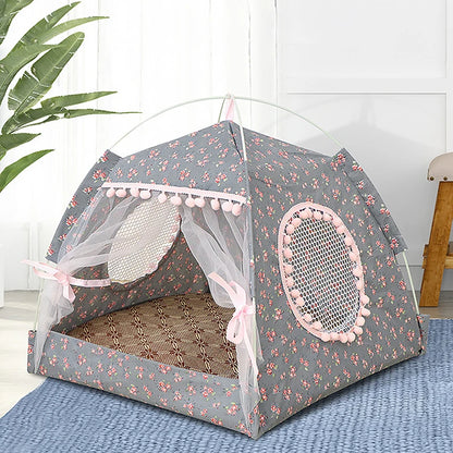 Cama de gato dobrável para gatos tenda casinha de cachorro