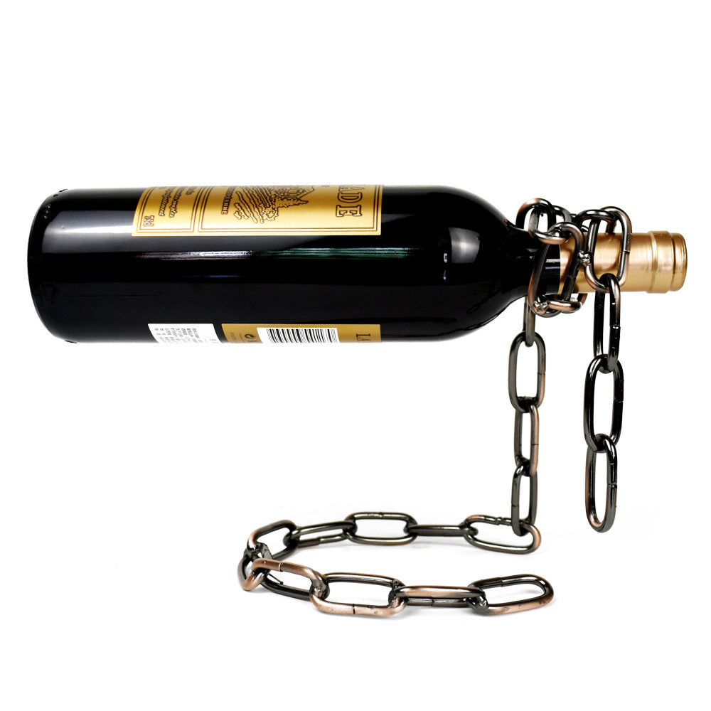 Suporte de corrente de metal para rack de vinho com corrente de ferro com suspensão estranha